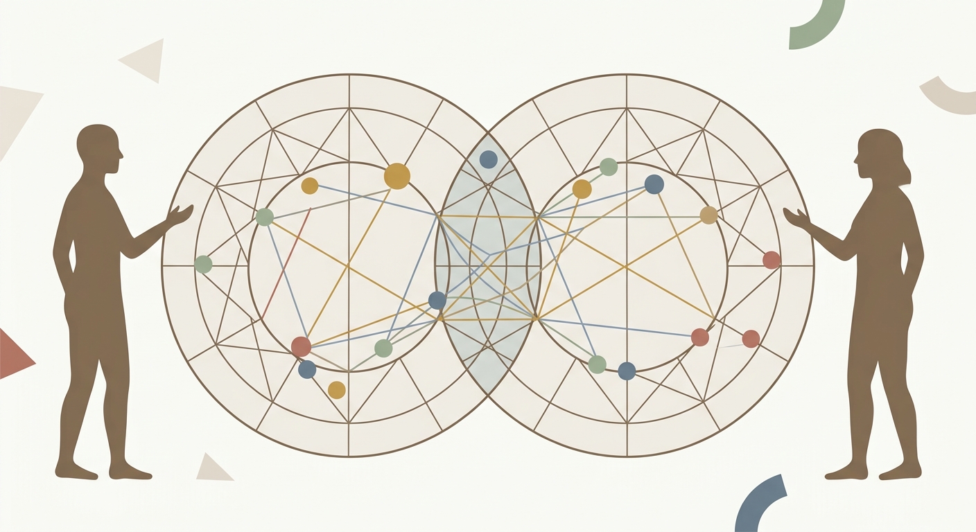 Sinastria: O Que Dois Mapas Astrais Revelam Sobre um Relacionamento (Que a Compatibilidade de Signos Não Conta)